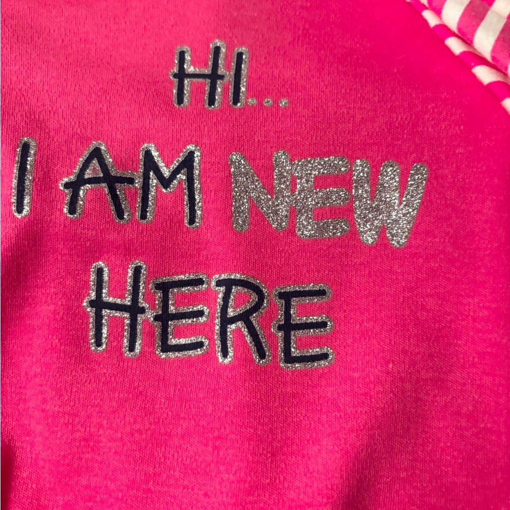 Baby’s Pink Striped Pjs Three Piece Long Sleeve Long Pants Cotton And Cutest Hat - Picture 4 of 5